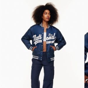 Aritzia TNA varsity stadium jacket (worn once)